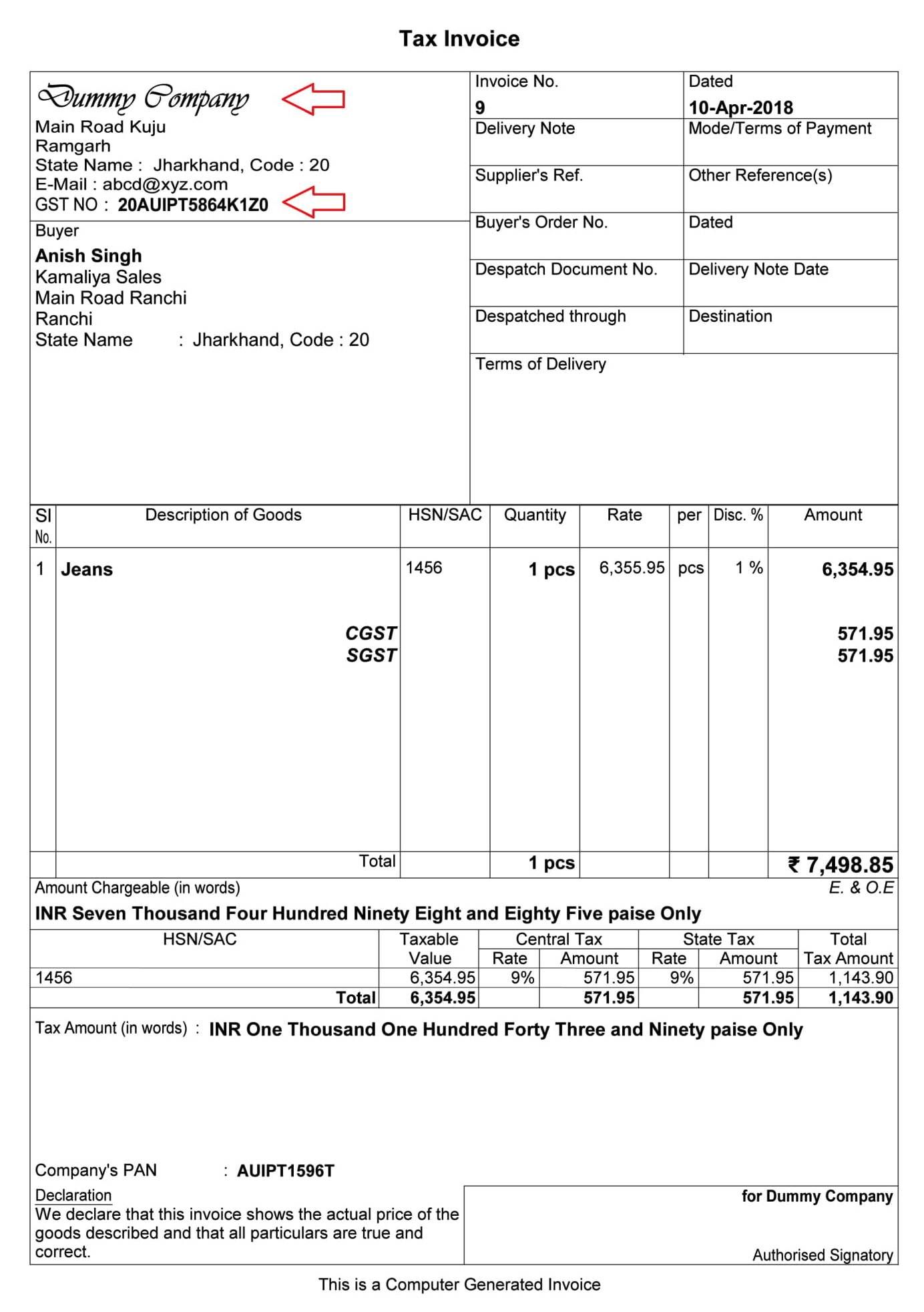 Tally Invoice Customization TDL - (Company Name and GST No. Customize)