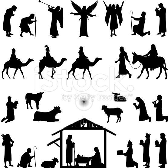 Download Nativity scene silhouettes. Files included - jpg, ai , svg ...