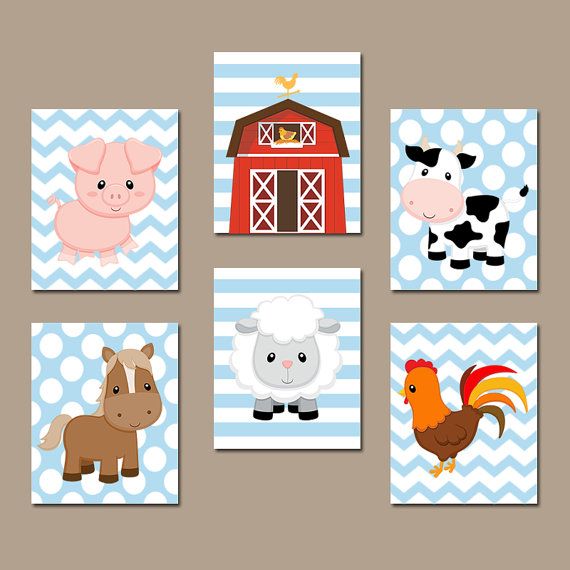 Farm Animals Wall Art Canvas Or Prints Nursery Decor Rustic Farm Animals Wall Art Canvas Or Prints Country Baby Boy Nursery Cow Pig Barn Rooster Sheep Horse Western Bedroom Set Of 6