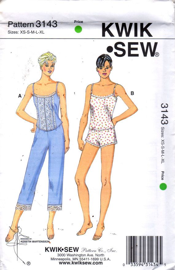 Kwik Sew 60 Misses Pajamas Pattern Camisole Top Shorts Capri Pants Beauteous Pajama Sewing Pattern Kwik Sew 60 Misses Pajamas Pattern Camisole Top Shorts Capri Pants Beauteous Pajama Sewing Pattern