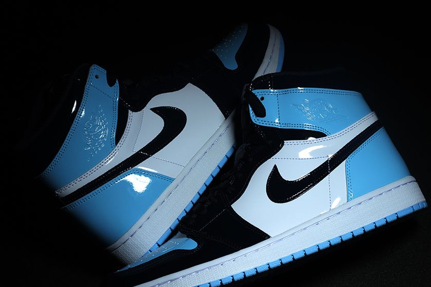 jordan 1 blue and white patent leather