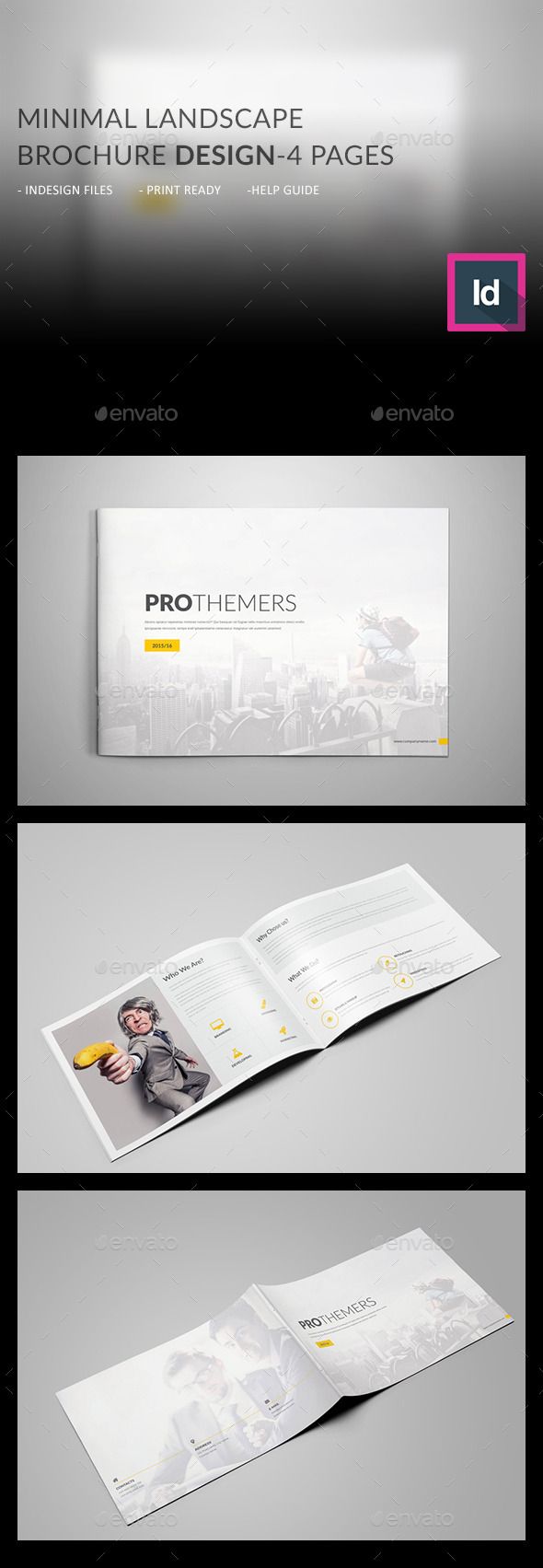 4 pages landscape brochure template design download http