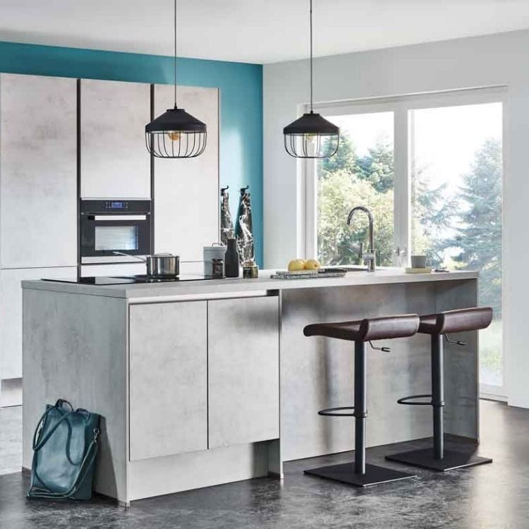 Moderne Grijze Keuken met Kookeiland | Keuken ontwerp ...