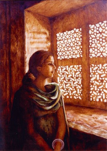 Shuchi Krishan - paintings, indian painter, oil paintings, contemporary indian woman, ancient world architecture, portraints, rajasthani architecture, harelis and forts Indian Women Painting, Indian Artist, Indian Paintings, Indian Architecture, Architecture Painting, Ancient Architecture, Rajasthani Painting, Watercolor Paintings, Oil Paintings
