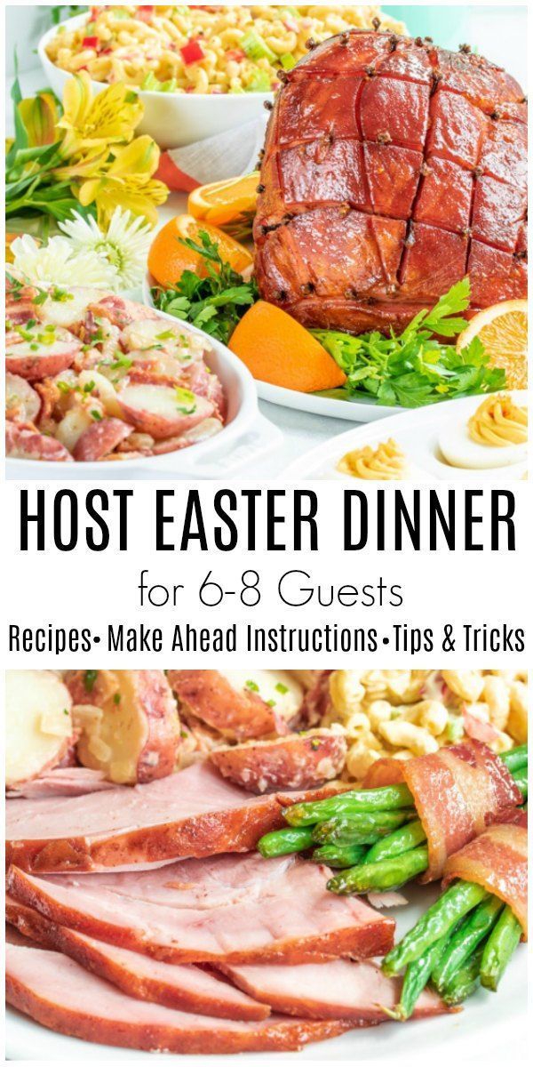 Everything you need to host easter dinner! A complete Easter menu with tips, tricks, and make ahead instructions for classic Easter recipes. How to host Easter dinner for 6-8 people. Easter appetizer, Easter side dishes, Easter ham, and Easter dessert. #easter #hosting #easterdinner #party #homemadeinterest Easter Ham Dinner, Easter Menu, Easter Dinner Recipes, Easter Food, Easter Breakfast, Easter Salad, Sides For Easter Dinner, Ham Dinner Sides, Easter Dinner Ideas