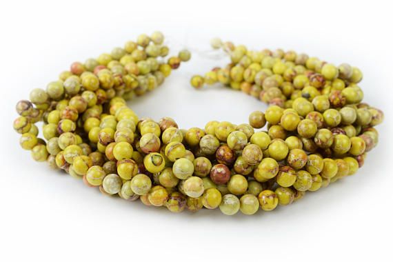 Ocean Jasper Round Beads 6mm Grey 60 Pcs Gemstones DIY Jewellery Making Crafts