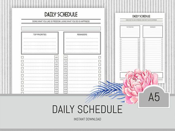 daily schedule daily planner printable pages hourly planner planner daily hourly planner template