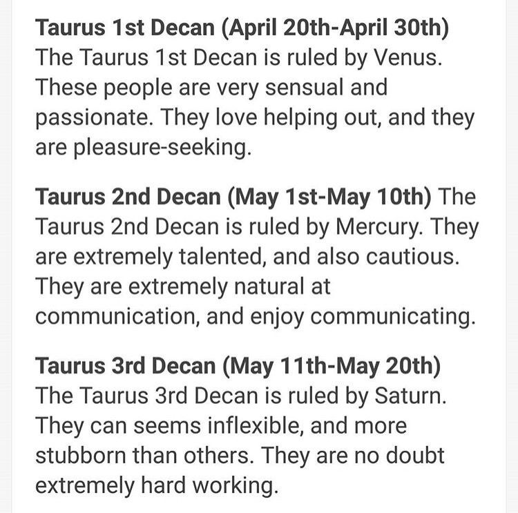 first decan taurus horoscope