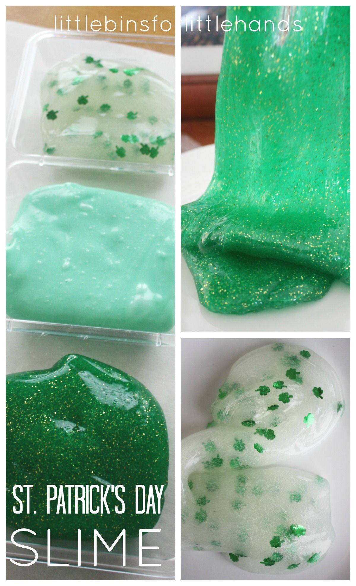St Patricks Day Slime Recipe Holiday Sensory Play March Crafts, St Patrick's Day Crafts, Spring Crafts, Preschool Crafts, Holiday Crafts, Diy And Crafts, Arts And Crafts, Preschool Kindergarten, Creative Crafts