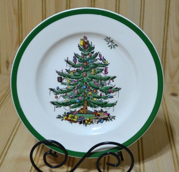 Vintage Spode Christmas Tree Salad Plate England S3324P Holiday Vintage Spode Christmas Tree Salad Plate by grannysbackporchvint - Vintage Spode Christmas Tree Salad Plate England S3324P Holiday