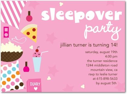 cute sleepover invitations