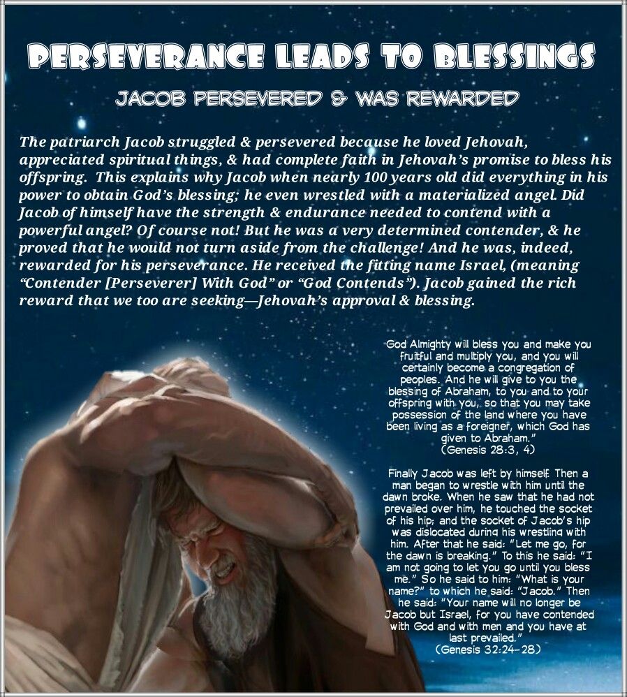 PERSEVERANCE LEADS TO BLESSINGS Jacob Persevered Was Rewarded PERSEVERANCE LEADS TO BLESSINGS Jacob Persevered Was Rewarded