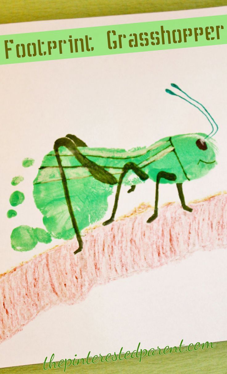Footprint Grasshopper Craft – The Pinterested Parent