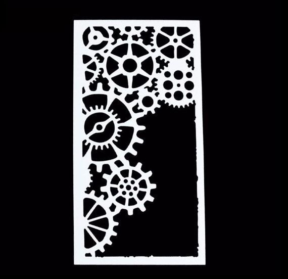 bakell stencil 9x45 gears stencil steam punk custom stencils and