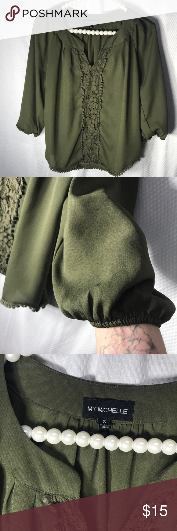 My Michelle blouse size small My Michelle blouse size small Color is like a moss green My