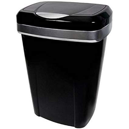 12 2 Gallon Black With Silver Accents Premium Touch Lid Uses 13 12 2 Gallon Black With Silver Accents Premium Touch Lid Uses 13 Tall Kitchen Trash Bags Can Review