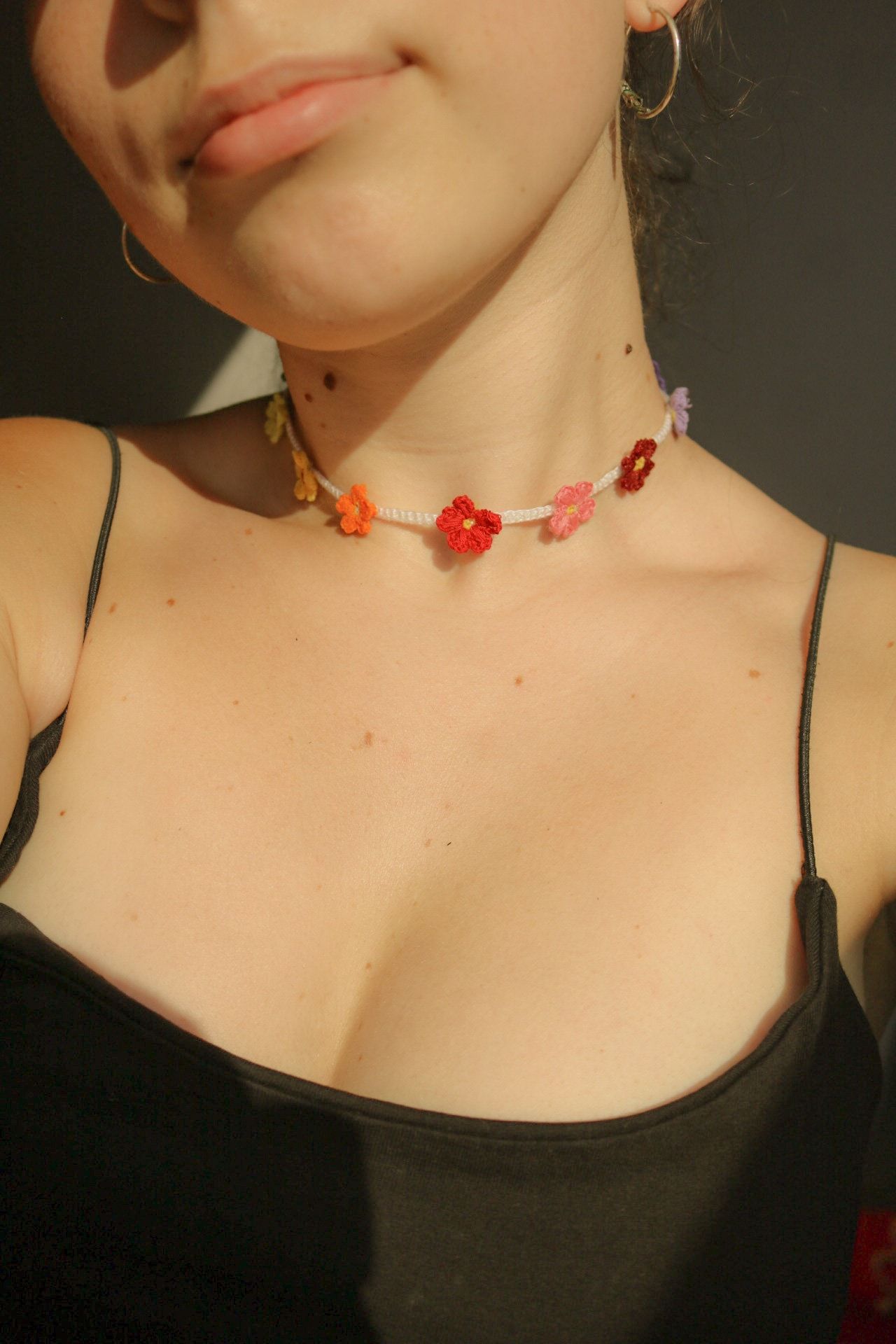 Gehäkelte Blumen Choker Halskette Muster