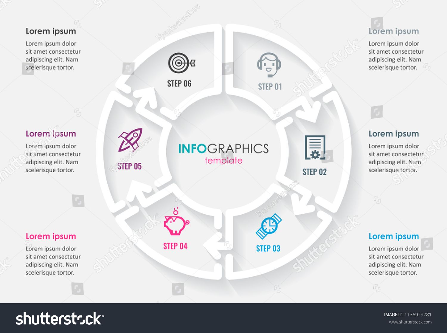 circular infographic minimal design template with icons circular infographic template