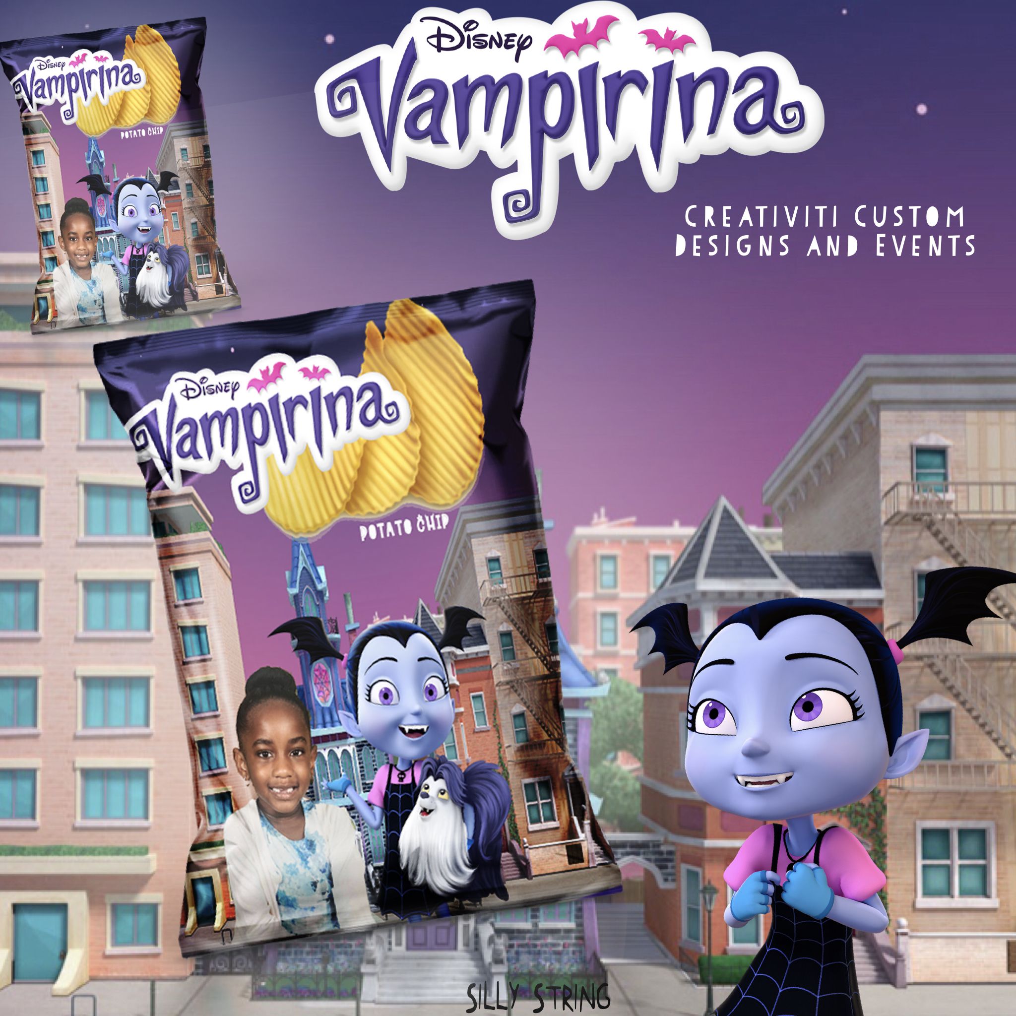Vampirina Chip Bags Printed Vampirina Favors Vampire Party Vampirina Birthday Party Supplies Chip Bags