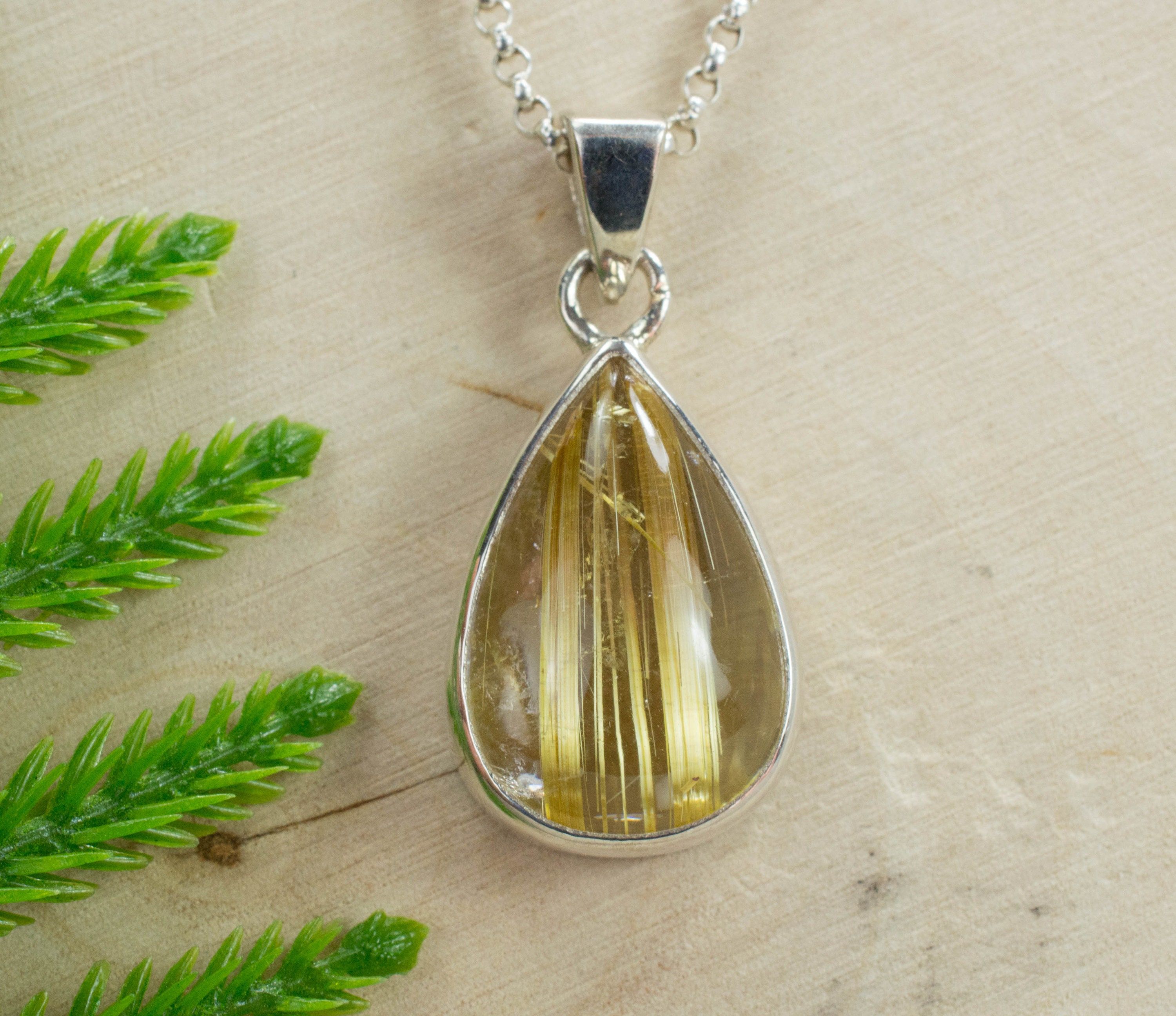 NiaoZaiFei YunZaiKan Nature Golden Rutile Pendant 925 Sterling Silver 41 mm MHBAP5303 NiaoZaiFei YunZaiKan Nature Golden Rutile Pendant 925 Sterling Silver 41 mm MHBAP5303