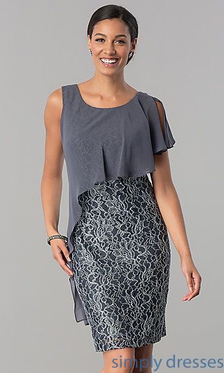 Grey Knee Length Formal Dresses for Women