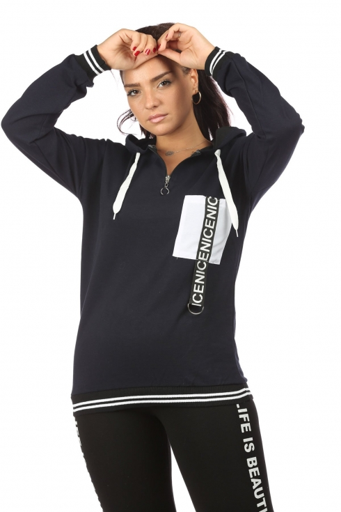 Likrali Cepli Swet 47646 Kapida Odemeli Ucuz Bayan Giyim Online Alisveris Sitesi Modivera Com Sweatbayan Bayansweat Kadinsweats Giyim Hoodie Kadin Giyim