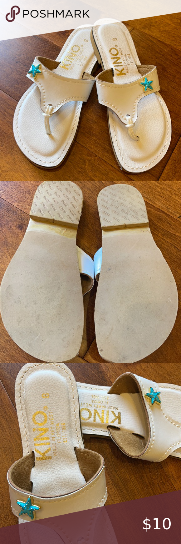 Kino Sandals Size 8 White with Blue star Shop My, Stars, Sandals, Best Deals, Closet, Blue, Check, White, Shopping