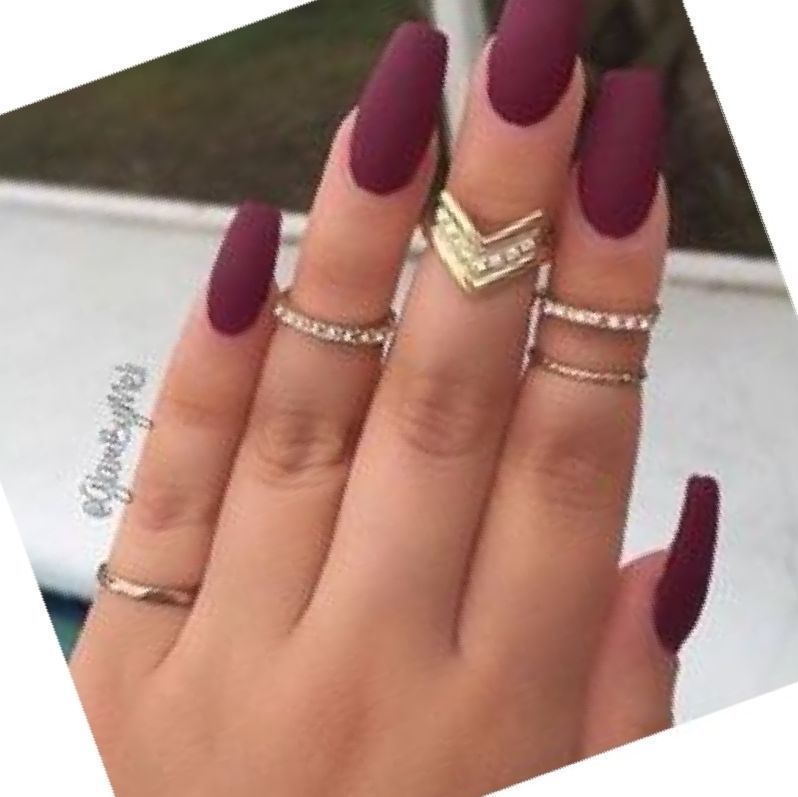 Burgundy Matte Nails Maroon Nails Matte Nails Cute Nails
