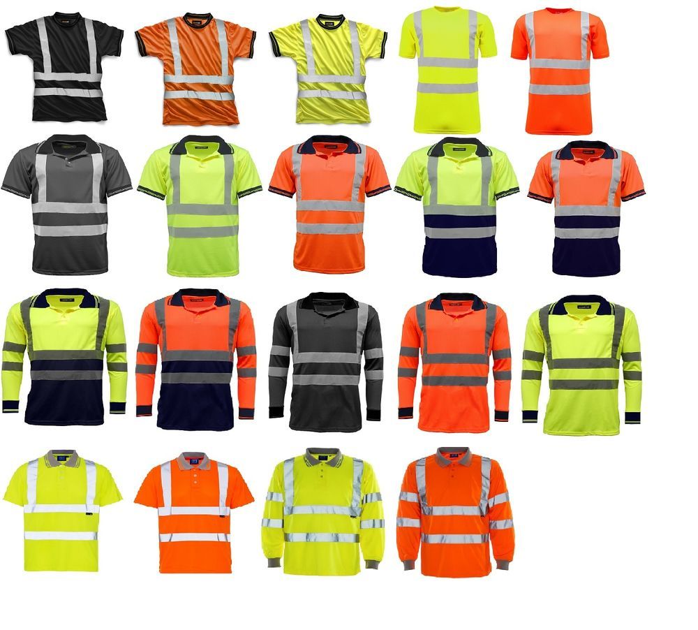 Men/'s Hi Vis Visibility Work Jackets Polo Shirts Hoodies Zipper Jumpers T shirts