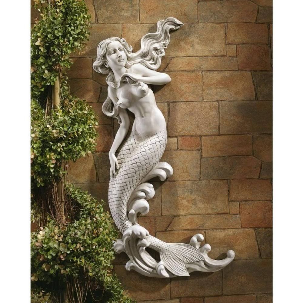 Mermaid Outdoor Wall Statue Siren Sculpture Garden Pool Whimsy Mermaid Outdoor Wall Statue Siren Sculpture Garden Pool Whimsy Fantasy Art