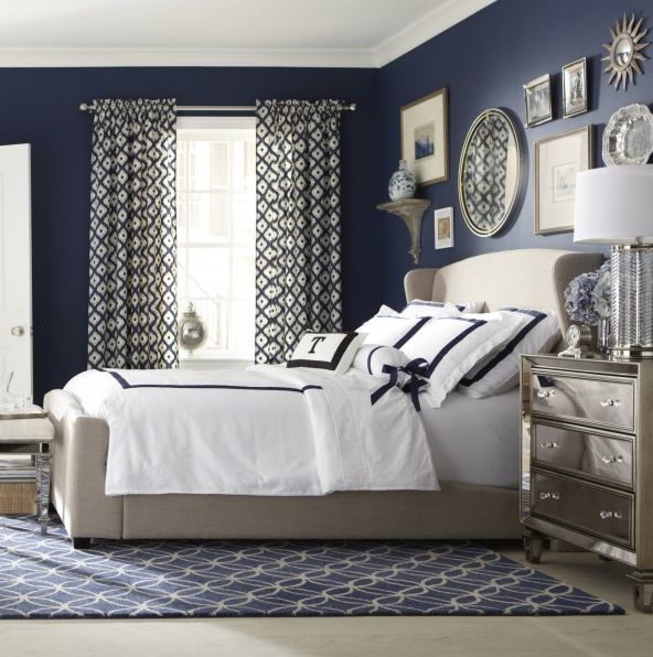 Love The Navy White Color Scheme Rug Curtains And Gallery Wall Love The Navy White Color Scheme Rug Curtains And Gallery Wall