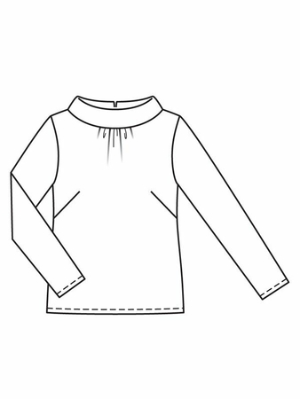 Bluzka ze stójką - wzór nr 109 z magazynu 1/2020 Burda - wzory bluzek na Burdastyle.ru Burda Patterns, Blouse Patterns, Collar Pattern, Rtw, Long Sleeve, Sleeves, Women's Top, Blouses, Forum