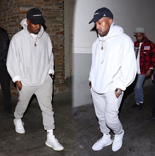 yeezys and sweatpants