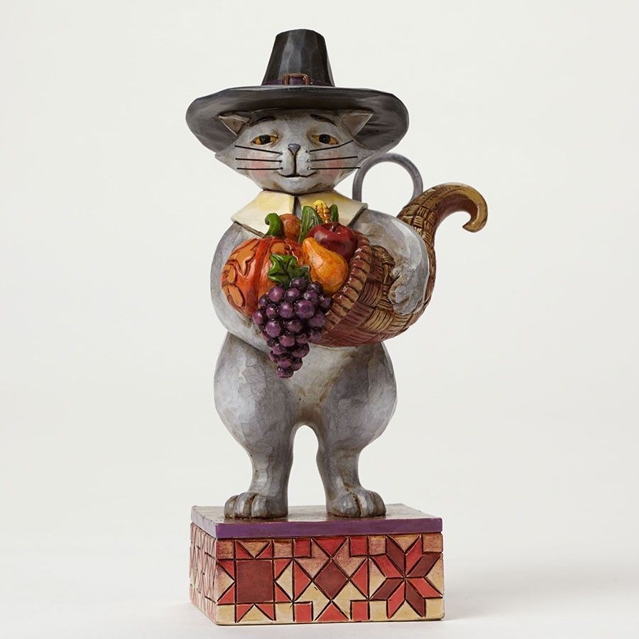 5.25 Jim Shore for Enesco Heartwood Creek Pint Sized Santa with Cat Figurine