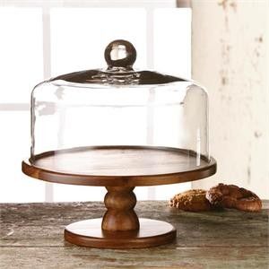 Classic Wooden Madera Cake Plate With Dome Large Classic Wooden Madera Cake Plate With Dome Large