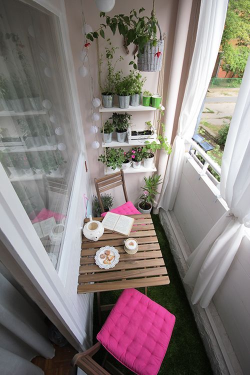 Small Balcony Garden, Small Balcony Design, Home Balcony, Small Balcony Ideas, Small Patio, Interior Balcony, Small Balconies, Small Yards, House Interior
