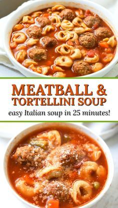 Easy Italian Meatball Tortellini Soup