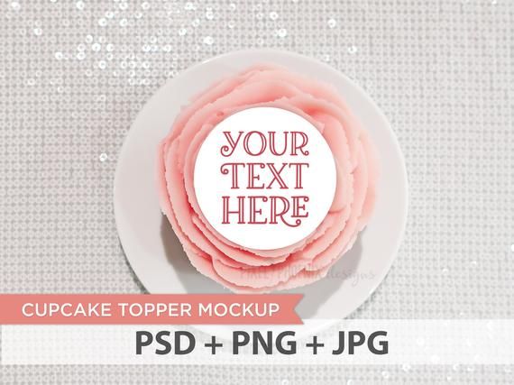 Download Pink Cupcake Mockup Cupcake Topper Mockup Toppers Mockup ...