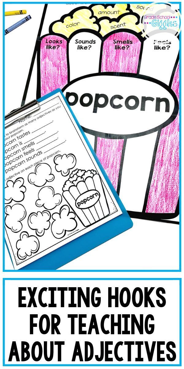 Introducing your lesson with an exciting hook activity is a great way to get your students engaged in learning. Grammar tends to be a dry topic, but teaching about the parts of speech can be fun. These hook activities for teaching adjectives to first, second, or third-grade students are fun! Plus, the printable definition poster, list of adjectives prompts, cute anchor charts, and matching student worksheets are all FREE! Check out the post and download the free adjective printables. Adjectives Third Grade, Teaching Adjectives, List Of Adjectives, Adjectives Activities, Enrichment Activities, Teaching Grammar, Grammar Lessons, Learning Activities, Writing Lessons