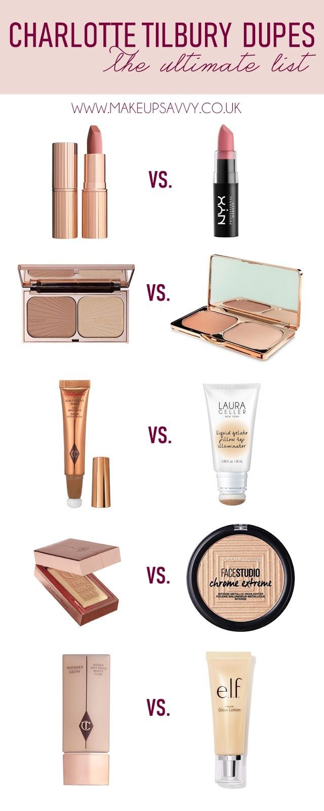 The Ultimate Charlotte Tilbury Dupe List #makeup #bestmakeup Charlotte ...