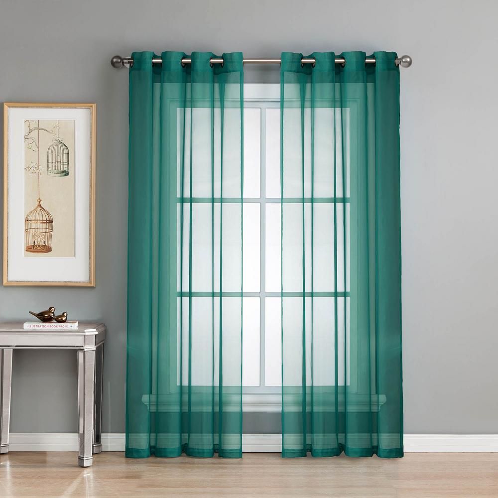 Eff Signature Sheer Double Wide Curtain Silver Gray Sheer