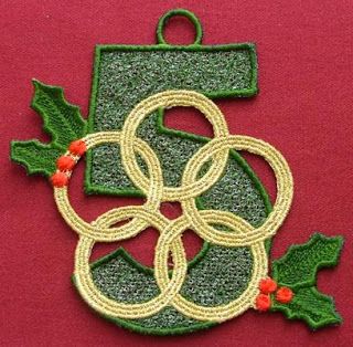X12D05 Fifth Day of Christmas Five Gold Rings Part of 12 Days of Christmas Ornament