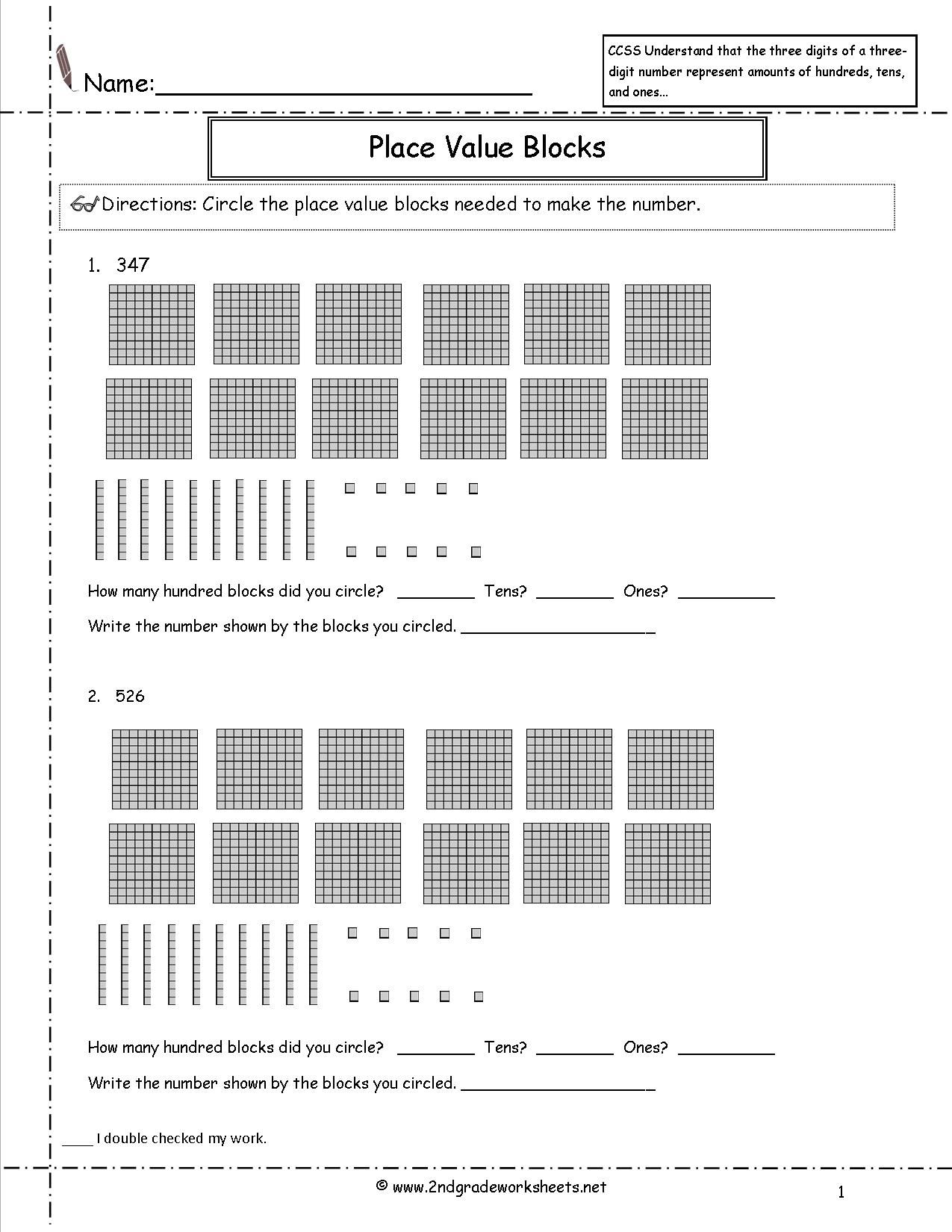 2nd grade common core math place value worksheets