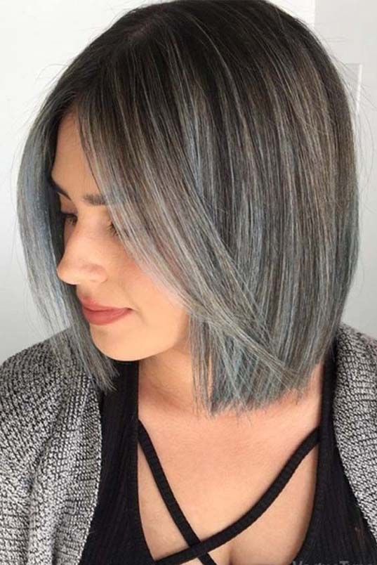 Unique Steel Blue Babylights Hair Color Ideas Gray hair highlights
