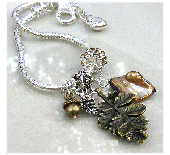 Charms for Bracelets and Necklaces Pine Cone Charm With Lobster Claw Clasp