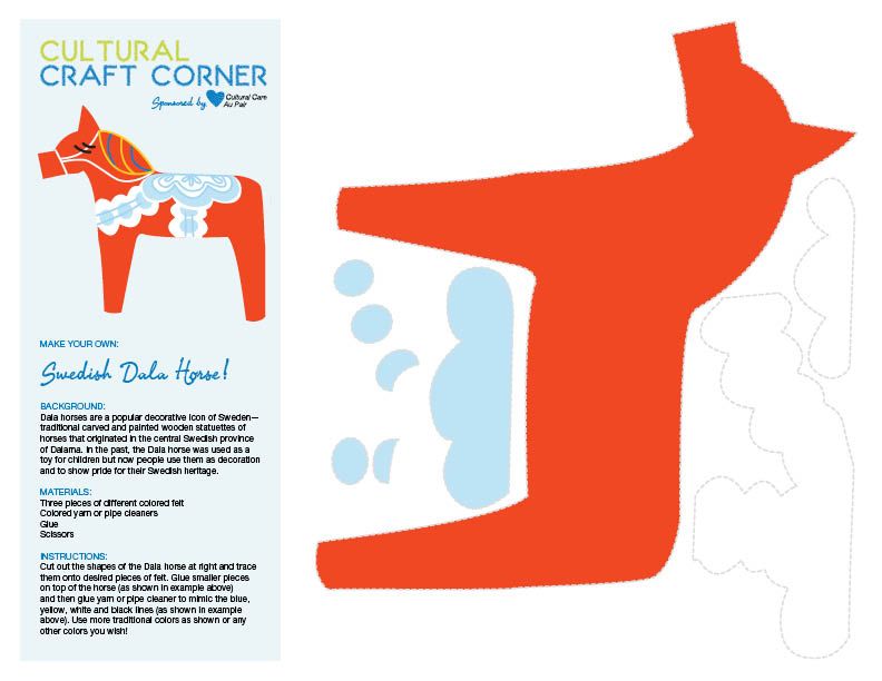 Horse Craft Ideas For Kids Part - 33: To Make This Craft With Your Kids, Use The Dala Horse Craft Template From Cultural Care Au Pair. If You Have An Au Pair From Sweden, You May Have Seen A ...