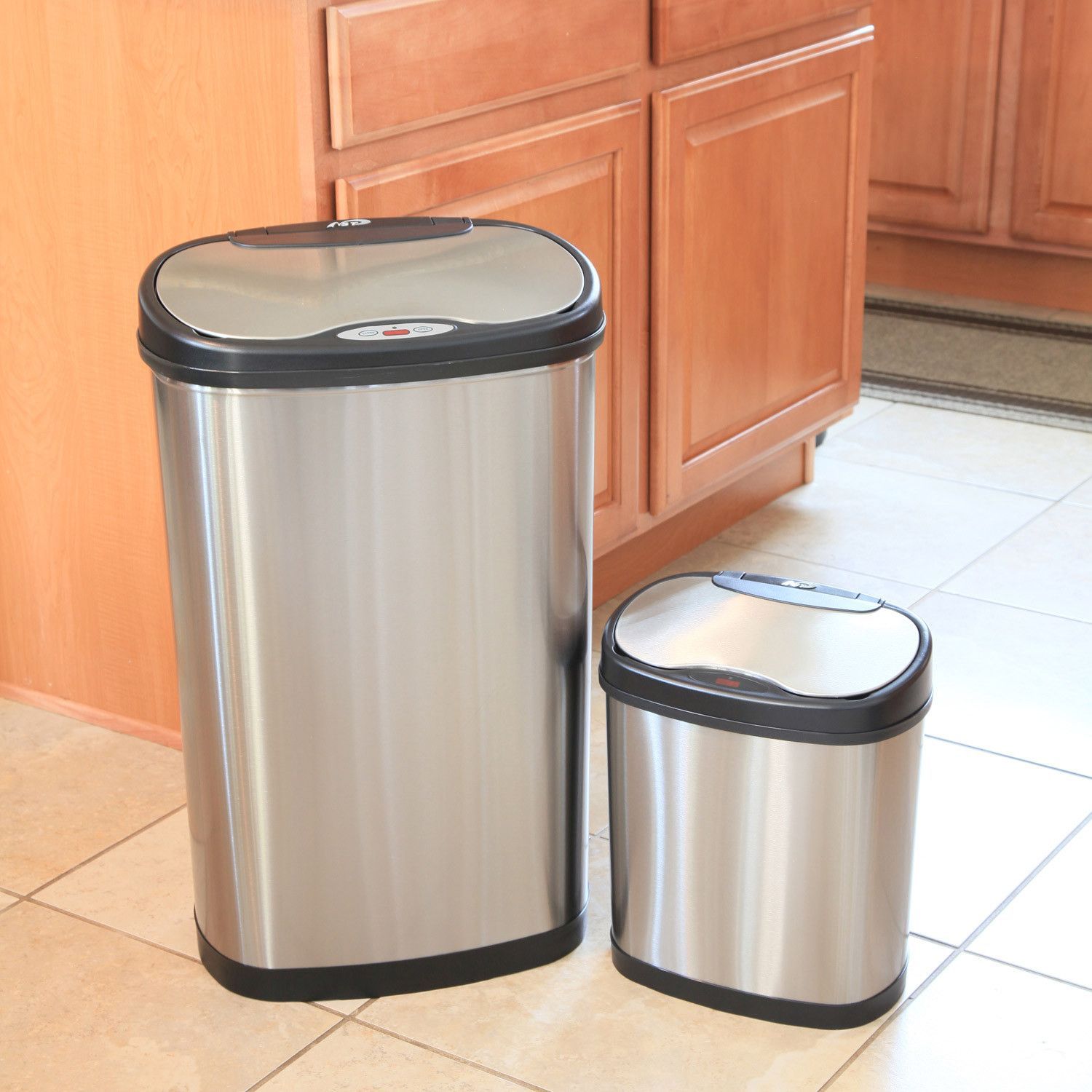 Nine Stars 13.2 & 3.2gallon Motion Sensor Stainless Steel Trash Can
