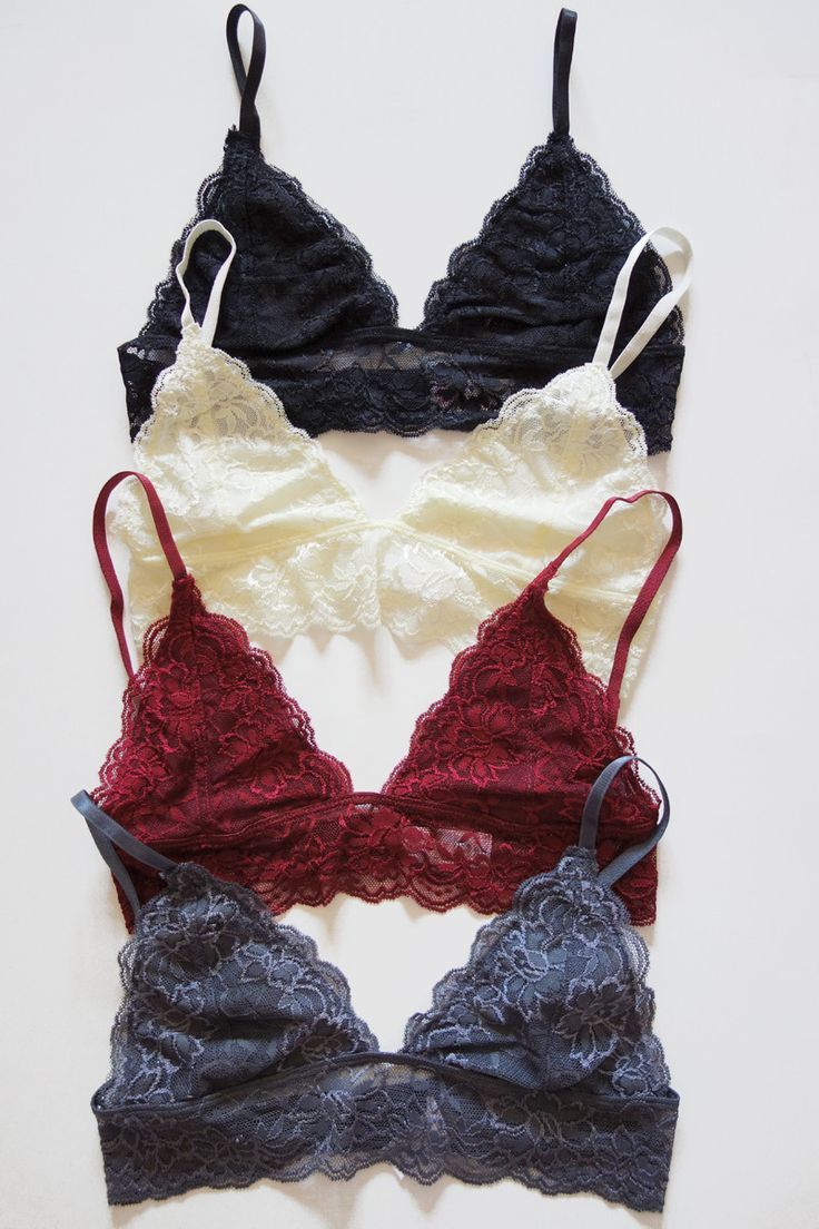 Stretchy Lace Bralette Features Adjustable Spaghetti Straps Triangle Shaped Cups And Lace Trimming Throughout Bralette Is Luks Moda Tarz Moda Kadin Ic Giyim