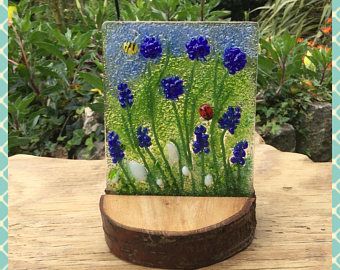 Glass Ornament Bluebell Flowers In Vase