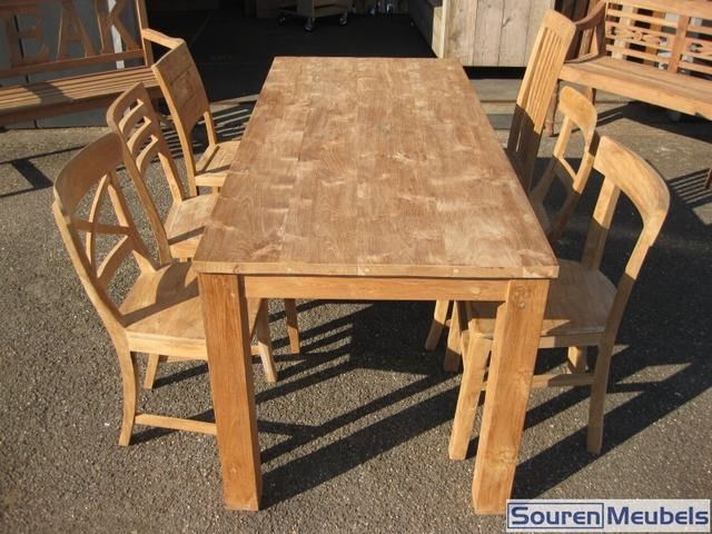 Teak tafel met teak stoelen | Meubels, Teakhout, Stoelen